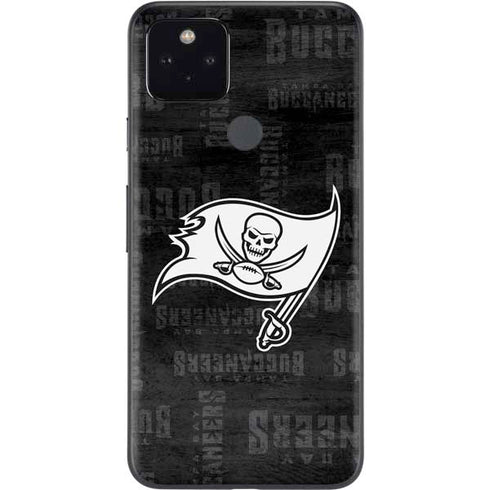 NFL Tampa Bay Buccaneers Black & White Google Pixel 5a Skin
